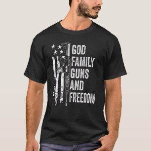 God Family Pistolen & Freedom Pro Pistool USA 4th T-shirt