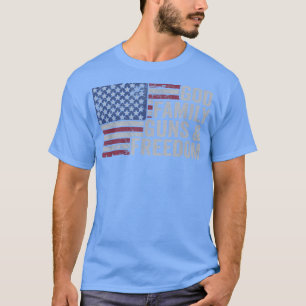 GOD FAMILY PISTOLEN & FREEDOMPro Pistool Vlag 4e v T-shirt