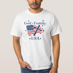 God Family Vlag van de Verenigde Staten T-shirt