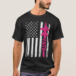 God Fearing Patriottisch Roze Lint Geloof Amerikaa T-shirt