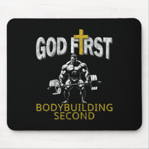 God First Bodybuilding Tweede Christelijke Gym Wor Muismat