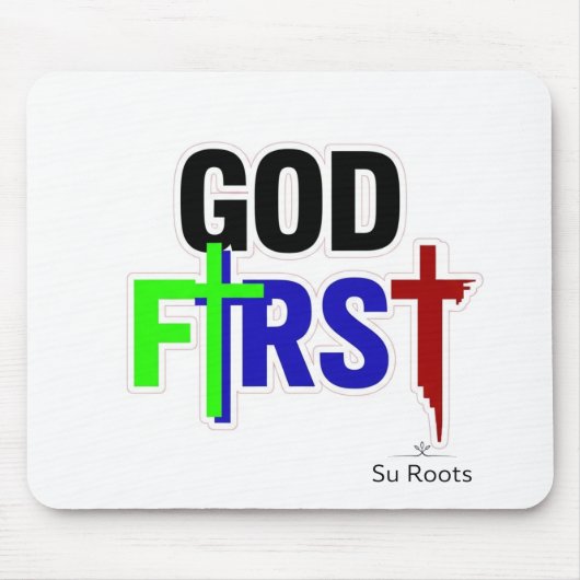 God First Christelijke Muismat van Su Roots (Voorkant)