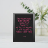 "God fluistert ons toe..." cs lewis Briefkaart (Staand voorkant)