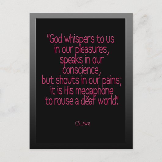 "God fluistert ons toe..." cs lewis Briefkaart (Voorkant)