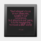 "God fluistert ons toe..." cs lewis Magneet (Voorkant)