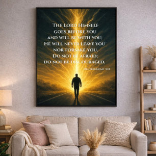 God gaat voor u uit Deuteronomium 31:8 Christelijk Poster