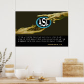 God gaf ASL aan doven (36 x 24 inch) Poster (Keuken)