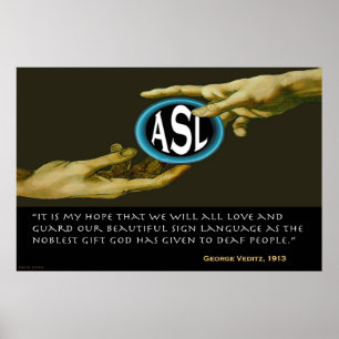 God gaf ASL aan doven (36 x 24 inch) Poster