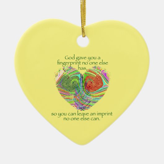 God gaf je een vingerafdruk keramisch ornament (Voorkant)