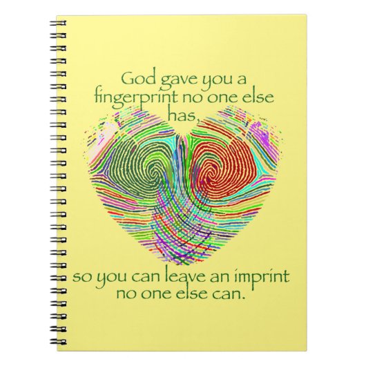 God gaf je een vingerafdruk Notitieboek (Voorkant)