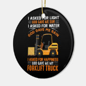 God gaf me mijn vorkheftruck keramisch ornament (Links)