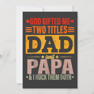 God Gaf Me Twee Titels Papa En Vader Vaderdag Kaart