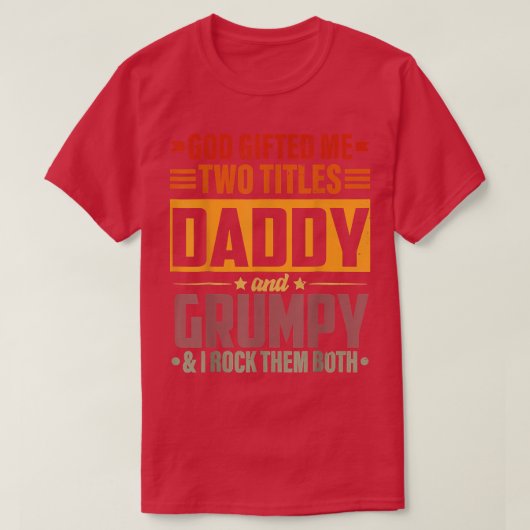 God gaf me twee titels pappie en brute grappige ko t-shirt (Design voorkant)