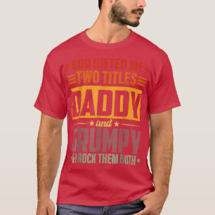 God gaf me twee titels pappie en brute grappige ko t-shirt