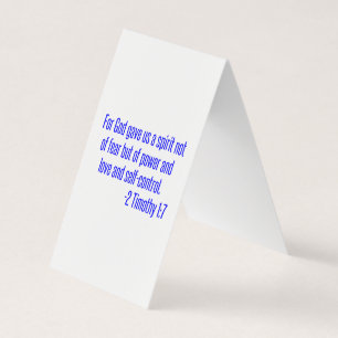 God gaf ons een geest van angst en macht visitekaartje
