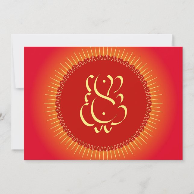 God Ganesha met zonnestralen (Voorkant)
