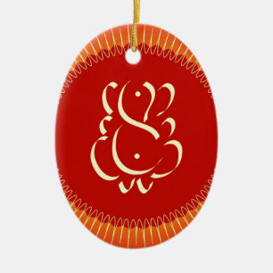 God Ganesha met zonnestralen Keramisch Ornament