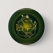 God Ganesha op groen - Button (Voorkant)