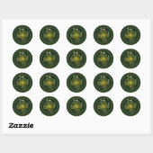God Ganesha op groen - Zelfklever Ronde Sticker (Vel)