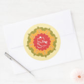 God Ganesha op mandala bloem Ronde Sticker (Envelop)