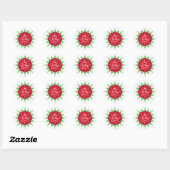 God Ganesha op rode bloem Ronde Sticker (Vel)