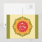 God Ganesha over mandalbloem Briefkaart (Voorkant / Achterkant)