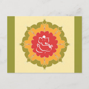 God Ganesha over mandalbloem Briefkaart