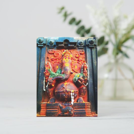 God Ganesha standbeeld Briefkaart (Staand voorkant)