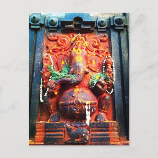 God Ganesha standbeeld Briefkaart (Voorkant)
