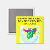 god gecreeerde mahjong magneet (Voorkant / Achterkant)