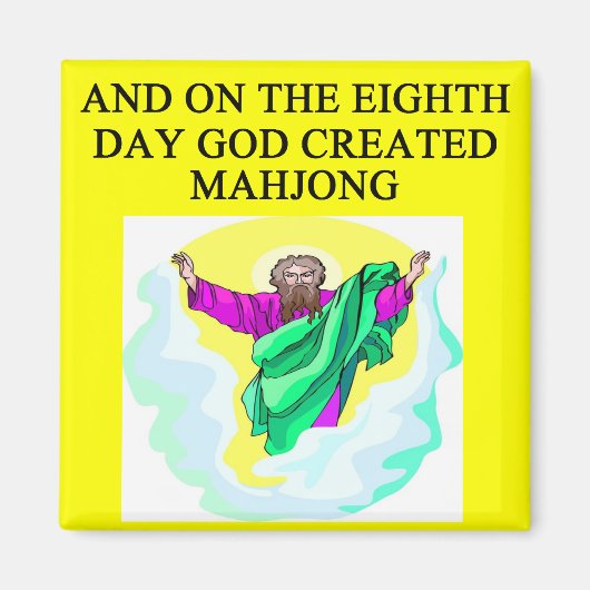 god gecreeerde mahjong magneet (Voorkant)