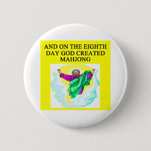 god gecreeerde mahjong ronde button 5,7 cm