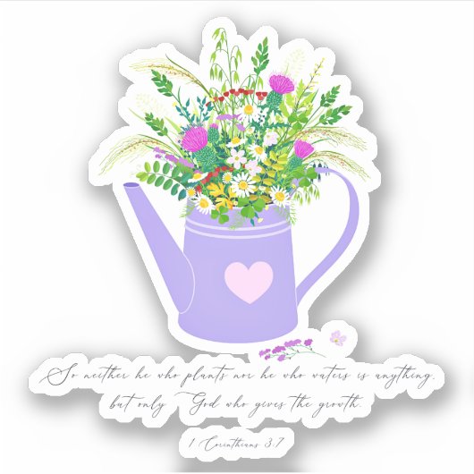 God geef de groei bloem sticker (Voorkant)