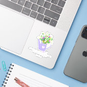 God geef de groei bloem sticker (Laptop met iPhone)
