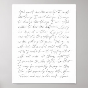 God geef me de Serenity... De Serenity Prayer Poster
