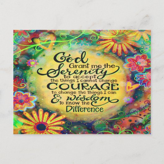 "God geef me de Serenity"-inspiratie Briefkaart (Voorkant)