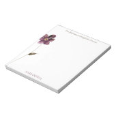 God geef me kracht Paarse bloem gepersonaliseerd Notitieblok (Linkerzijde)