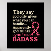 God geeft alleen wat je kunt omgaan met grappige b poster (Voorkant)