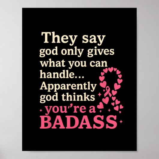 God geeft alleen wat je kunt omgaan met grappige b poster (Voorkant)