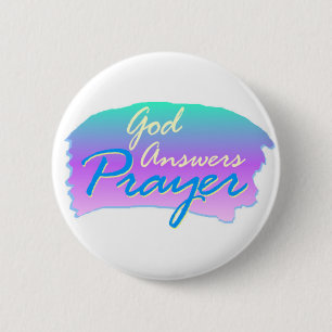 God geeft antwoord Christelijk ontwerp voor gebed Ronde Button 5,7 Cm