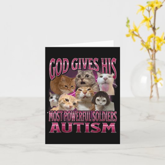 God geeft autisme aan zijn sterkste soldaten kaart (Gele Bloem)