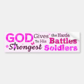 GOD Geeft de Hardste Gevechten Bumpersticker (Voorkant)