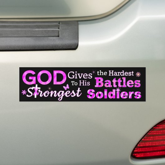 GOD Geeft de Hardste Strijd Bumpersticker (Op auto)