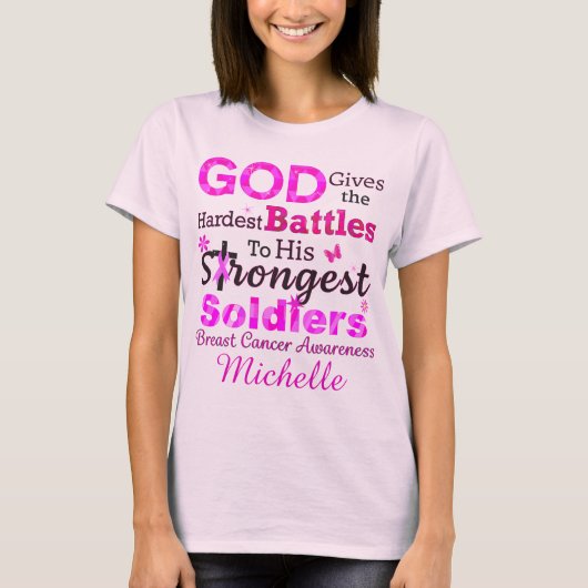 GOD Geeft de Hardste Strijd T-shirt (Voorkant)