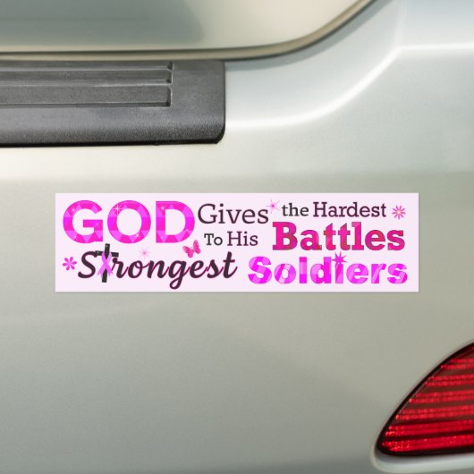 GOD geeft de moeilijkste gevechten Bumpersticker (Op auto)