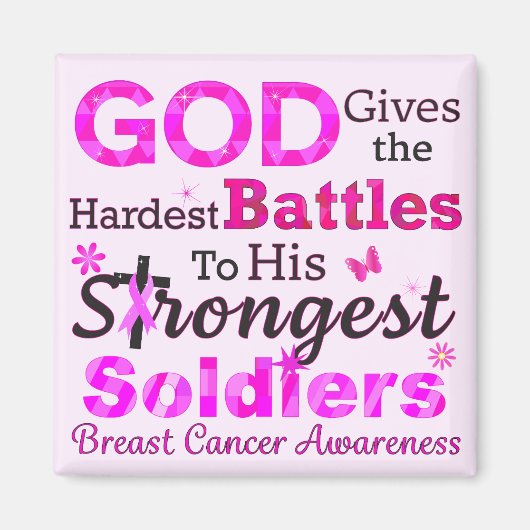 GOD geeft de moeilijkste gevechten Magneet (Voorkant)