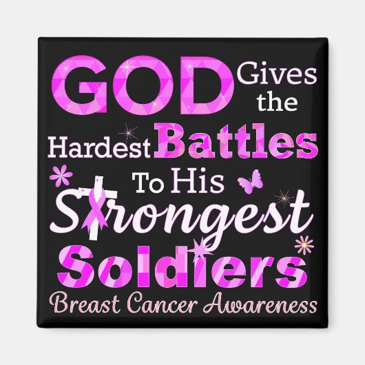 GOD geeft de moeilijkste gevechten Magneet (Voorkant)