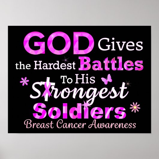 GOD geeft de moeilijkste gevechten Poster (Voorkant)