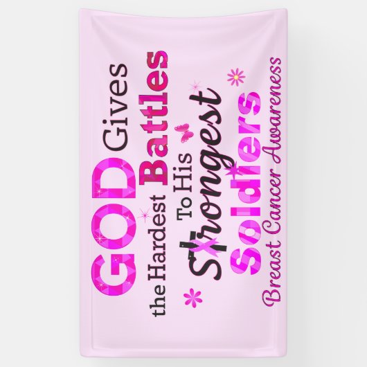 GOD geeft de moeilijkste gevechten Spandoek (Verticaal)