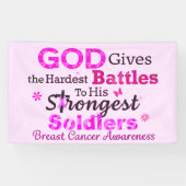 GOD geeft de moeilijkste gevechten Spandoek (Horizontaal)